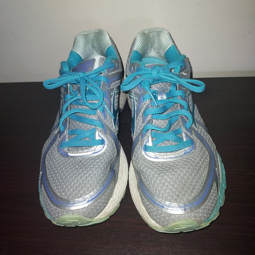 Brooks Womens Running Sneakers 10B Adrenaline GTS Lace Up Breathable Mesh Silver - Picture 5 of 16